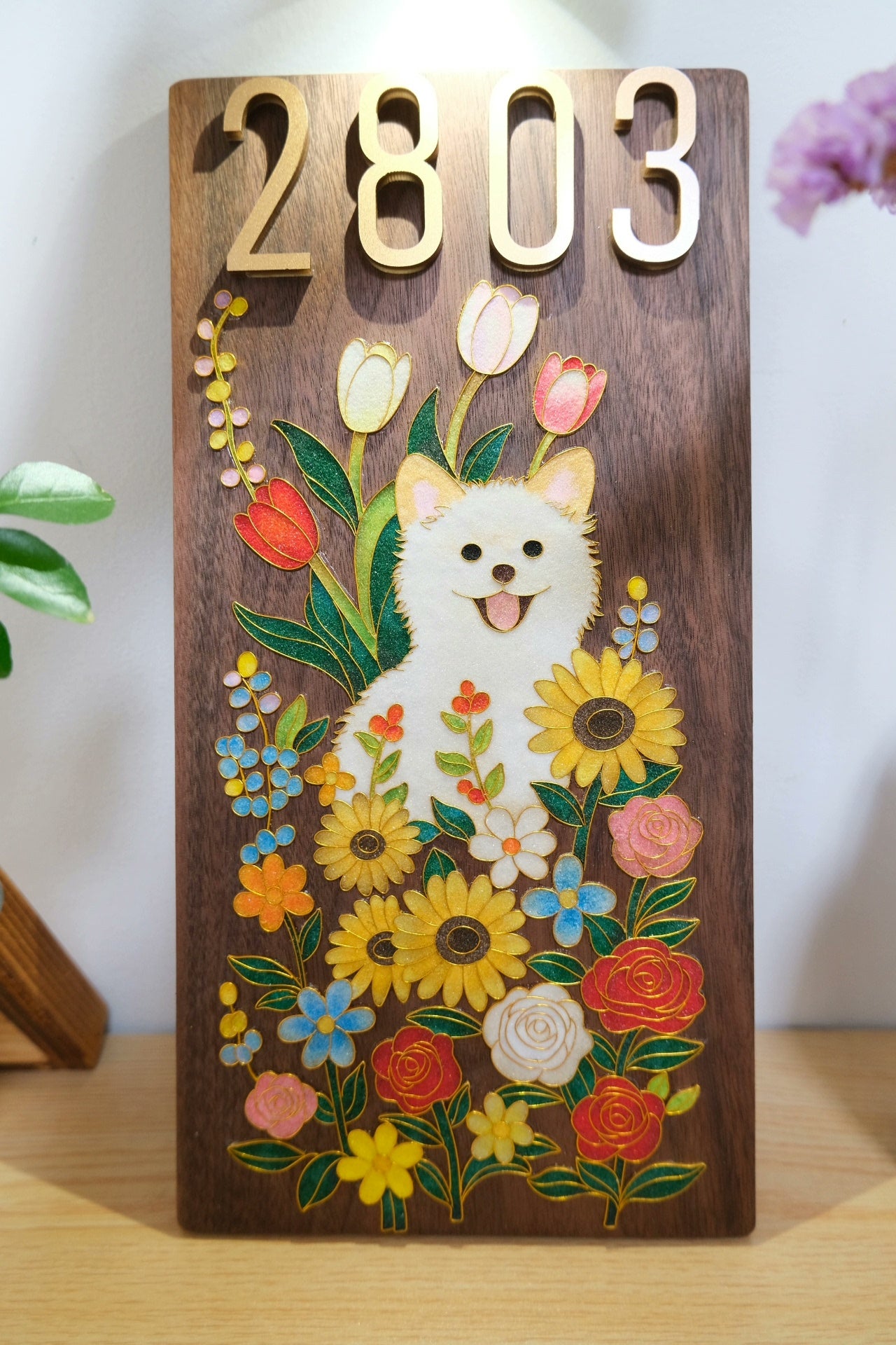 M8401 Purely handmade cloisonné enamel doorplate, customized doorplate, can be customized according to the picture