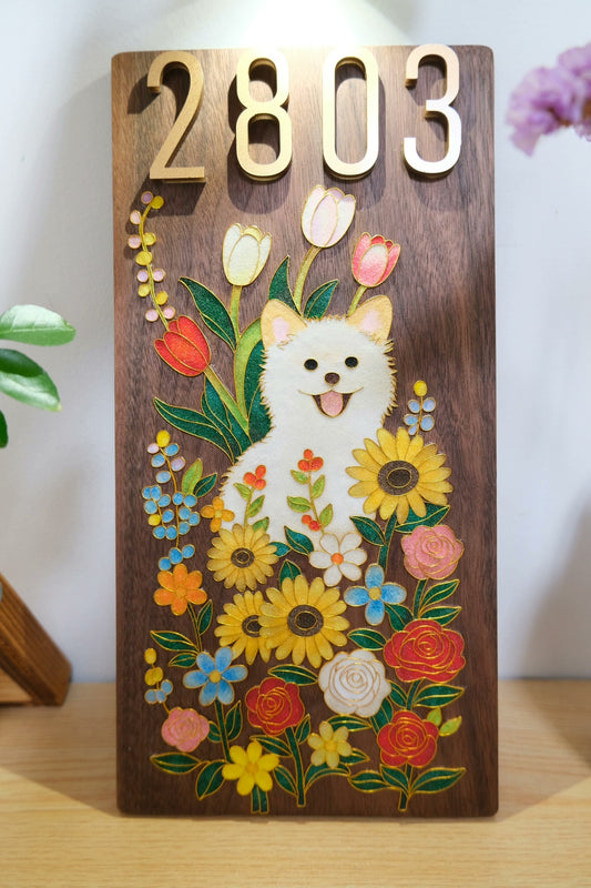 M8401 Purely handmade cloisonné enamel doorplate, customized doorplate, can be customized according to the picture