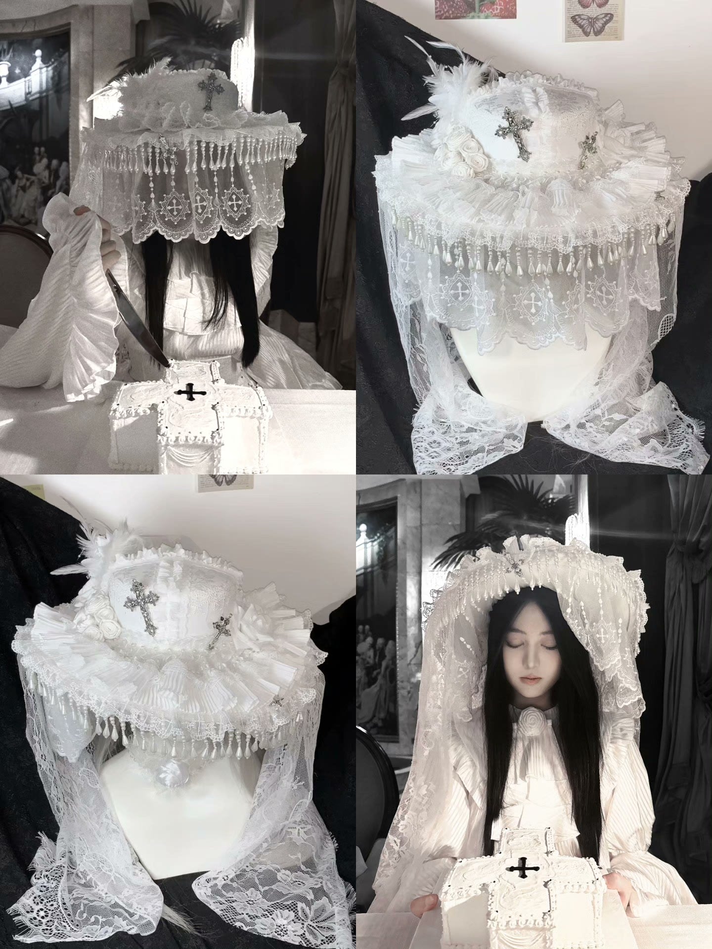 M73006-Dark Lolita Handmade Hat