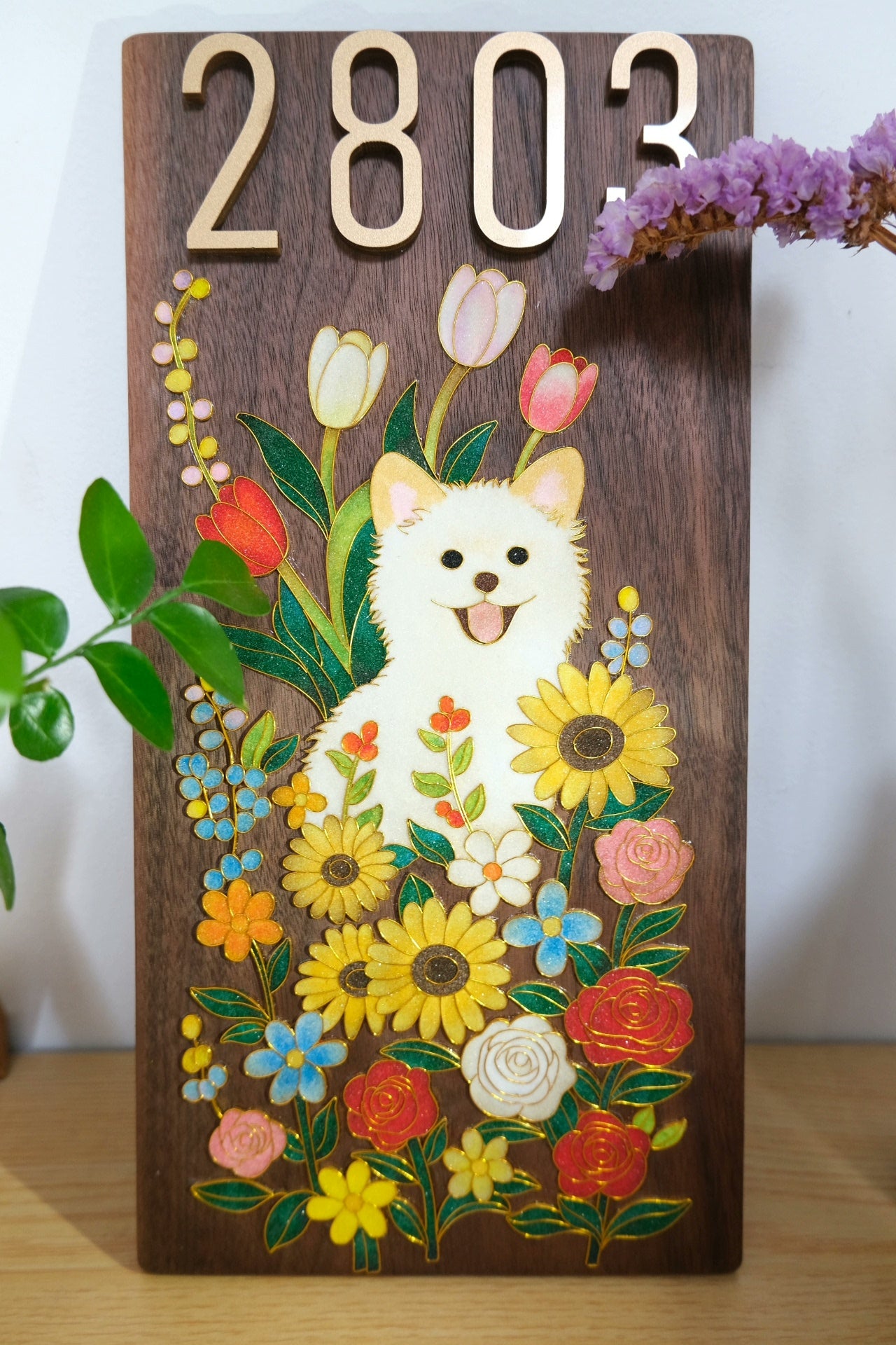 M8401 Purely handmade cloisonné enamel doorplate, customized doorplate, can be customized according to the picture