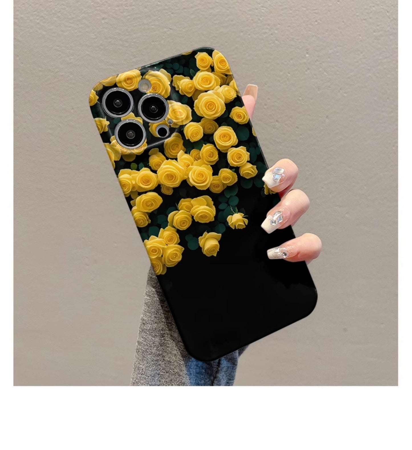 M72907-Applicable Apple Phone Case - Leather Grain Oil Painting Graffiti Flowers