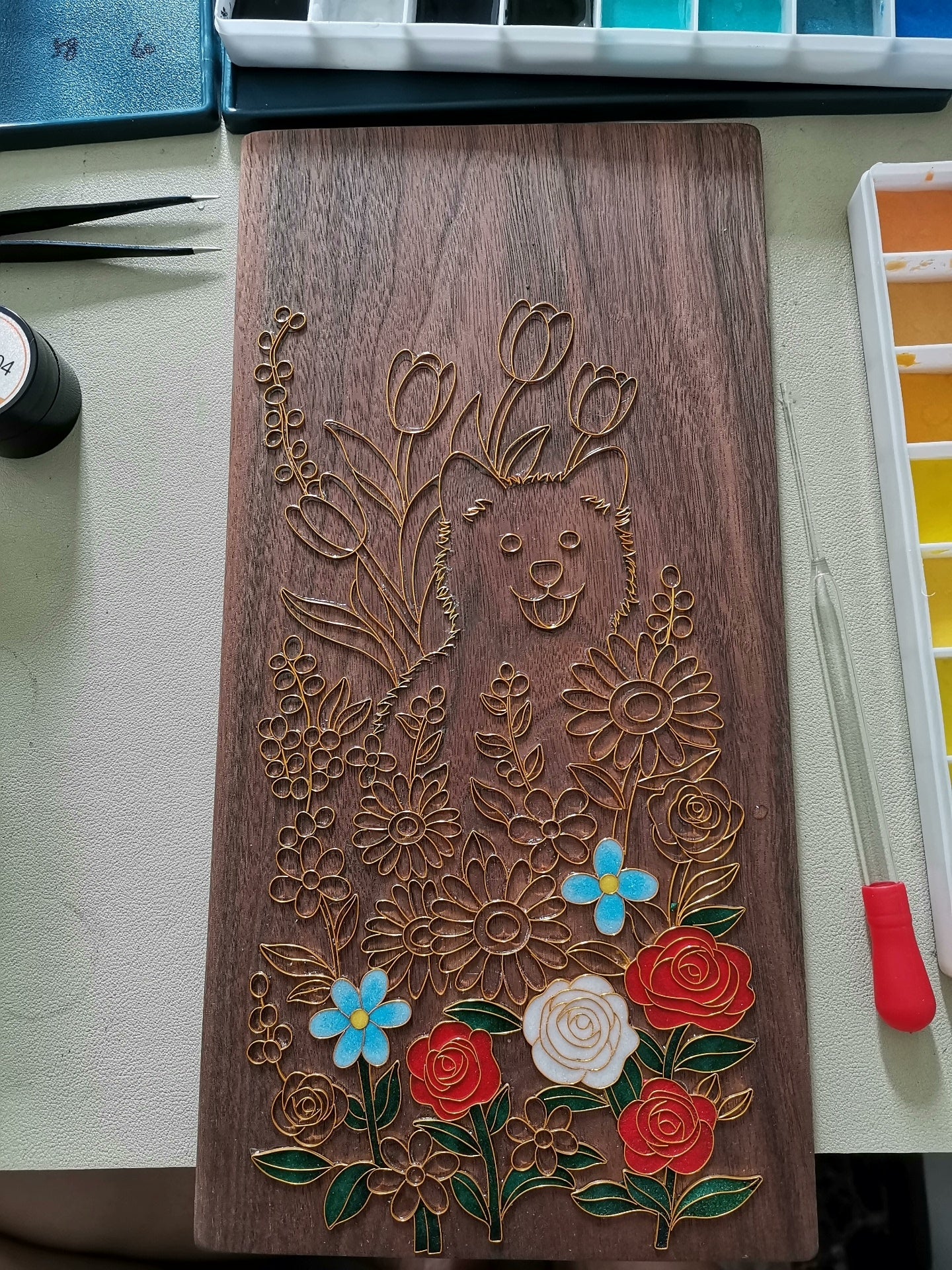 M8401 Purely handmade cloisonné enamel doorplate, customized doorplate, can be customized according to the picture
