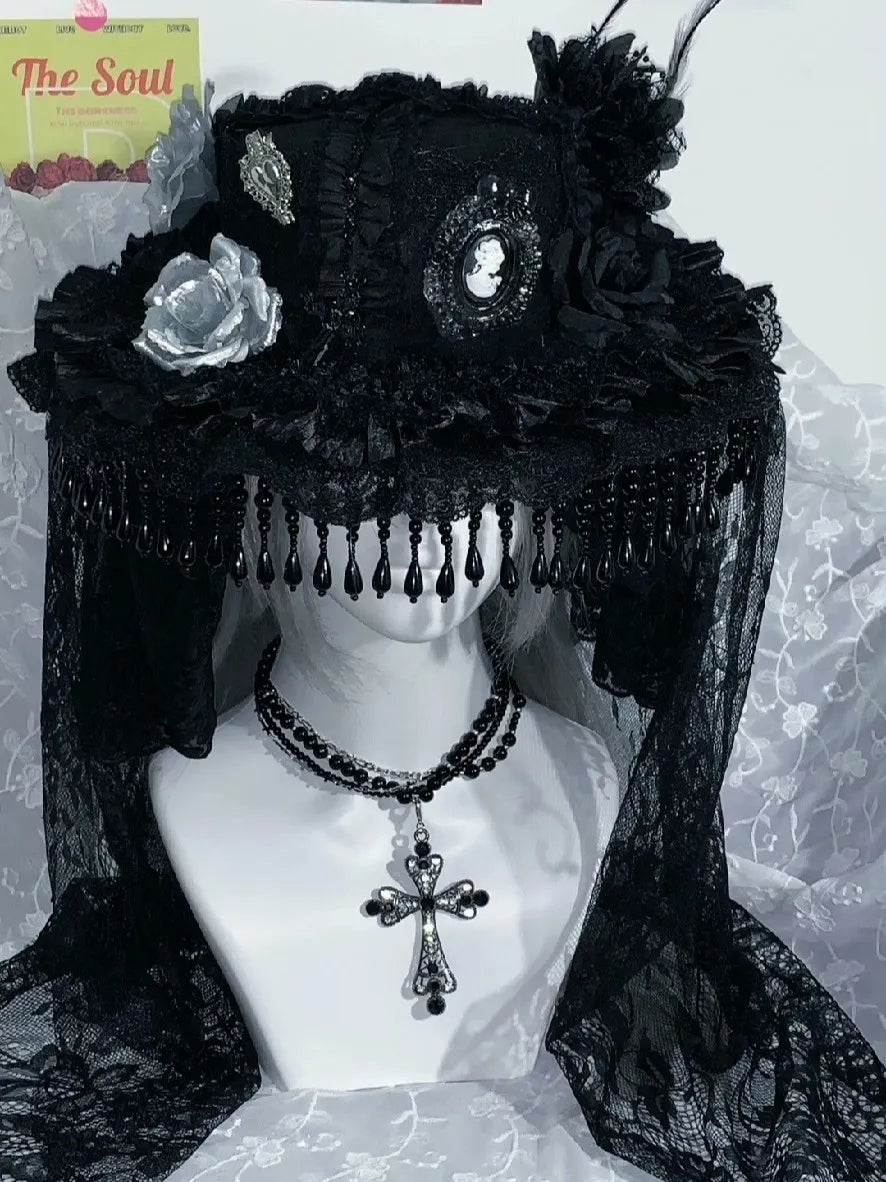 M73003-Dark Lolita Handmade Hat