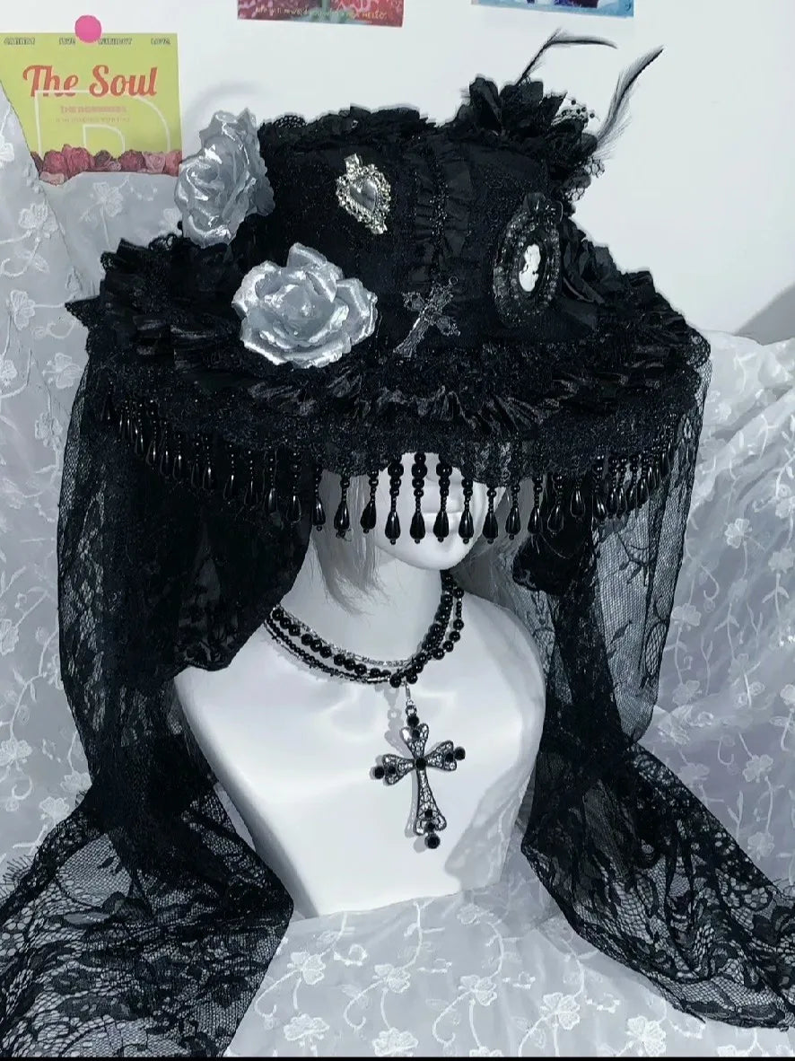 M73003-Dark Lolita Handmade Hat