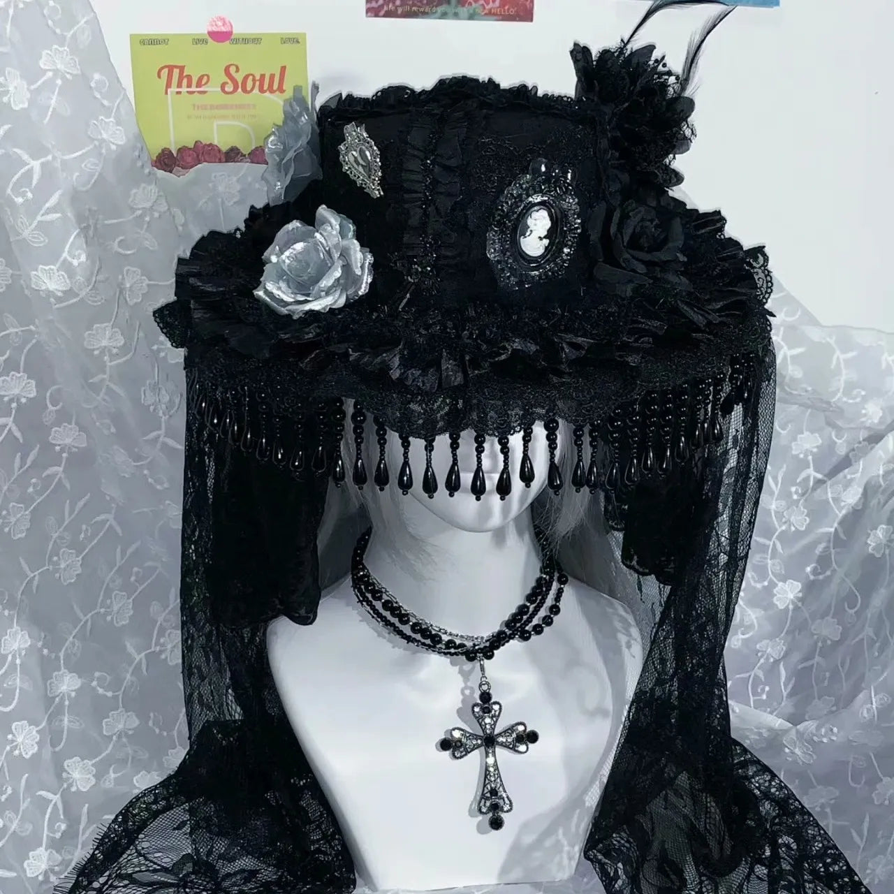 M73003-Dark Lolita Handmade Hat