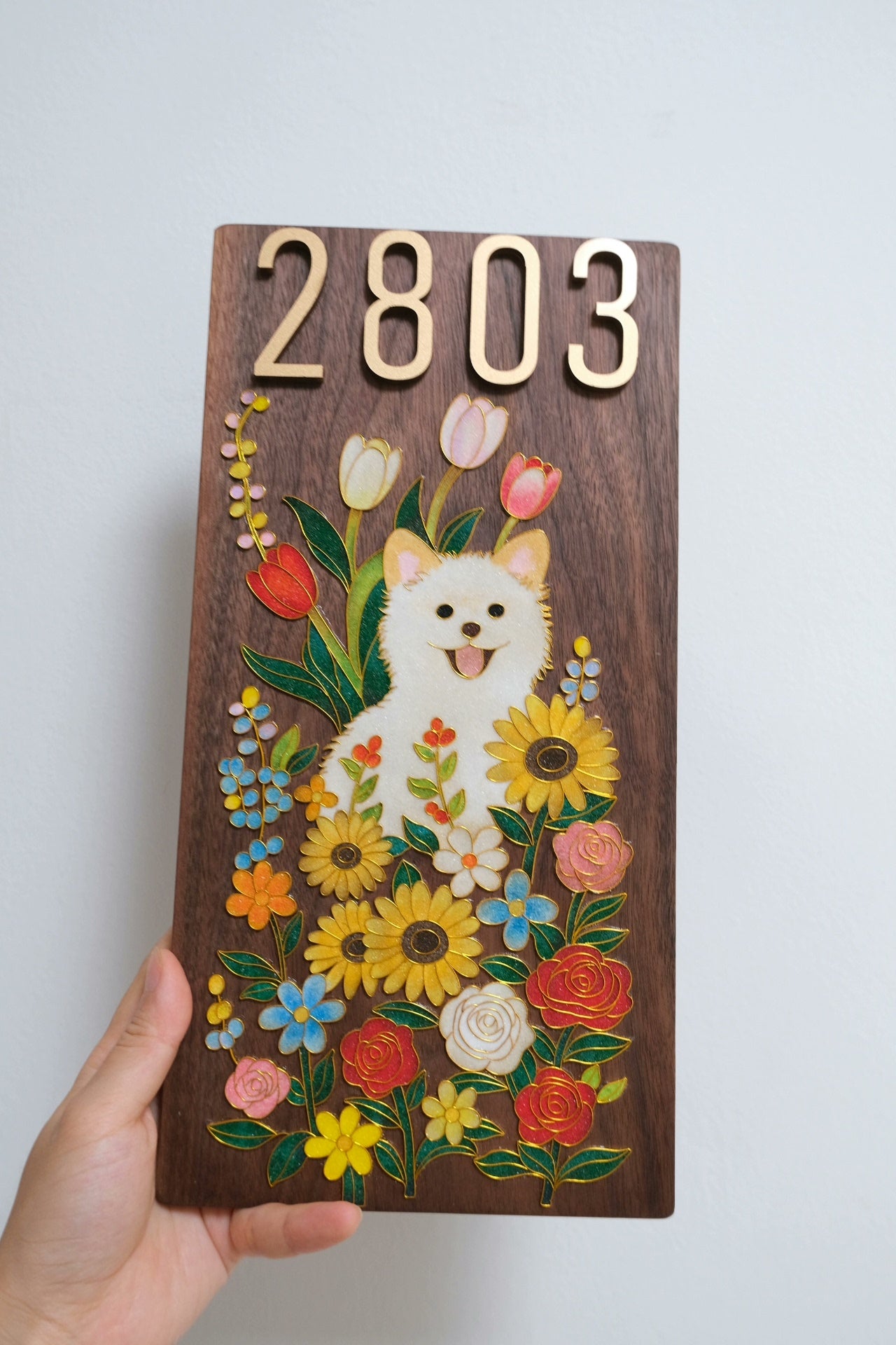 M8401 Purely handmade cloisonné enamel doorplate, customized doorplate, can be customized according to the picture