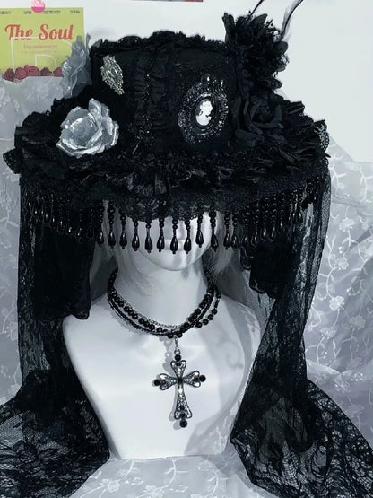 M73003-Dark Lolita Handmade Hat