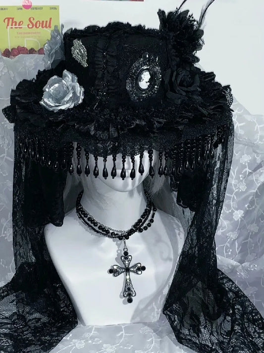 M73003-Dark Lolita Handmade Hat