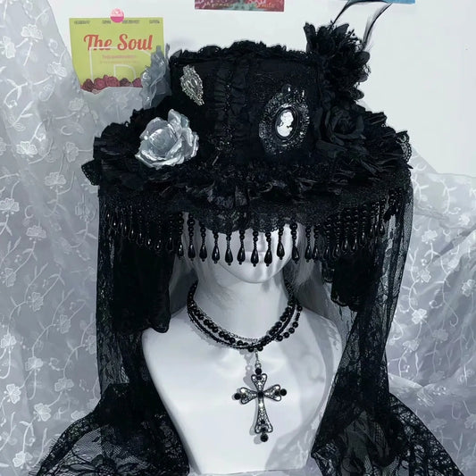 M73003-Dark Lolita Handmade Hat