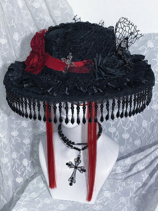 M73002-Dark Lolita Handmade Hat